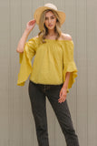 SL -1901177 Suzie Top -Mustard