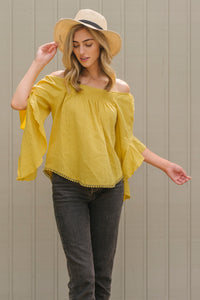 SL -1901177 Suzie Top -Mustard